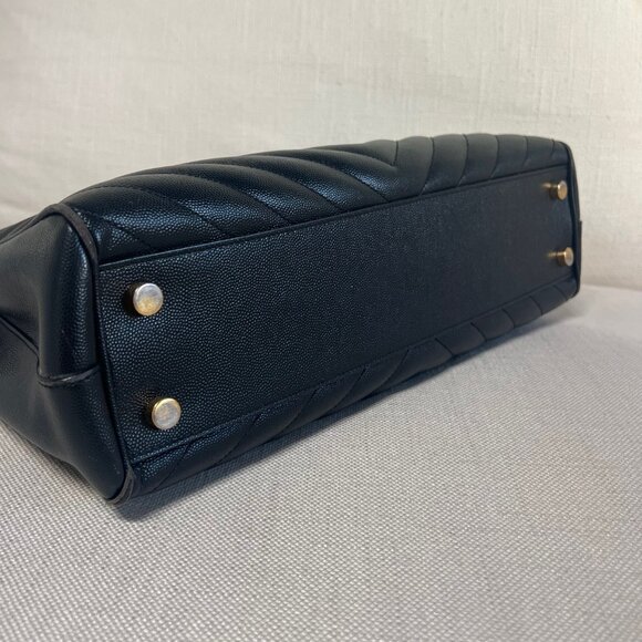 Saint Laurent Grain De Poudre Monogram Matelasse Chevron Bag Large - Picture 9 of 13